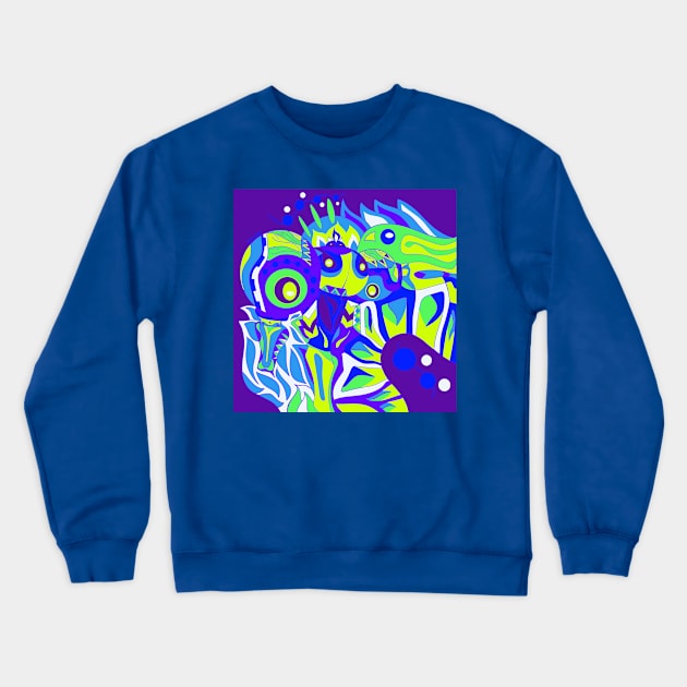 psychedelic android ecopop Crewneck Sweatshirt by jorge_lebeau